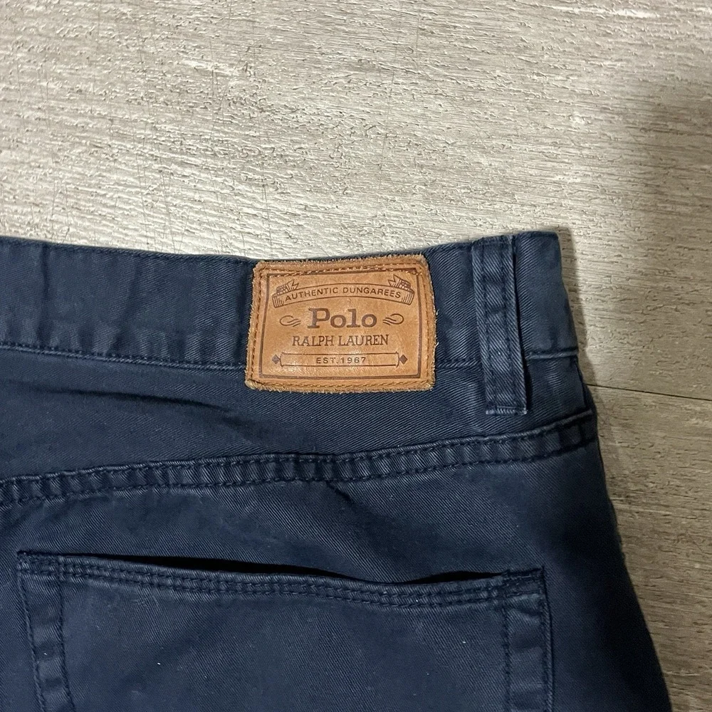 Polo Ralph Lauren Mens Authentic Dungarees Navy Blue‎ Cotton Pants 38x30